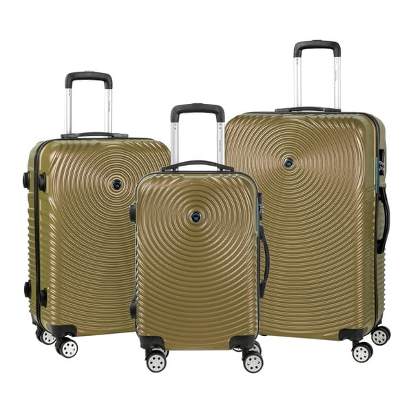 Zestaw 3 brązowych walizek na kółkach Murano Traveller