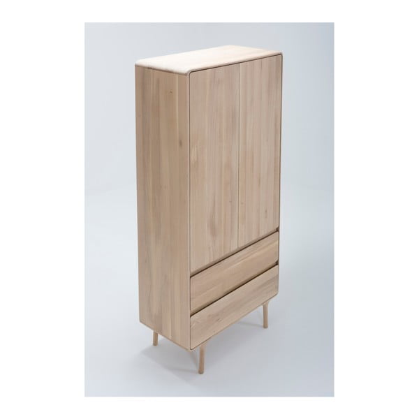 Szafa z litego drewna dębowego z 2 szufladami Gazzda Fawn-image-4