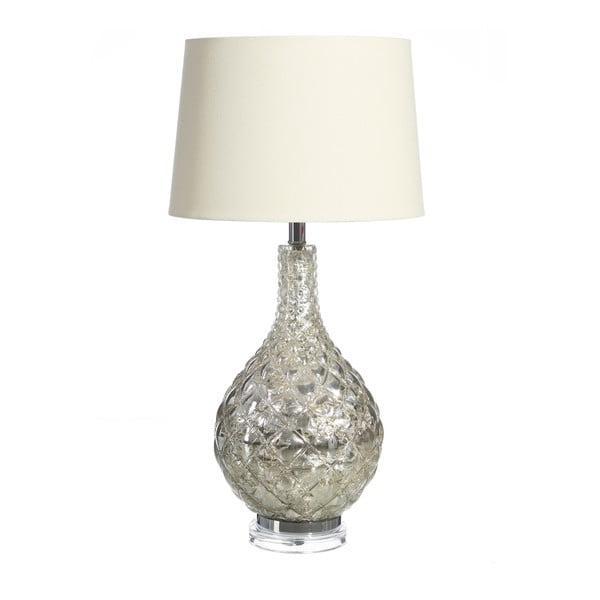 Szklana lampa z białym kloszem Denzzo Gatria, 78 cm
