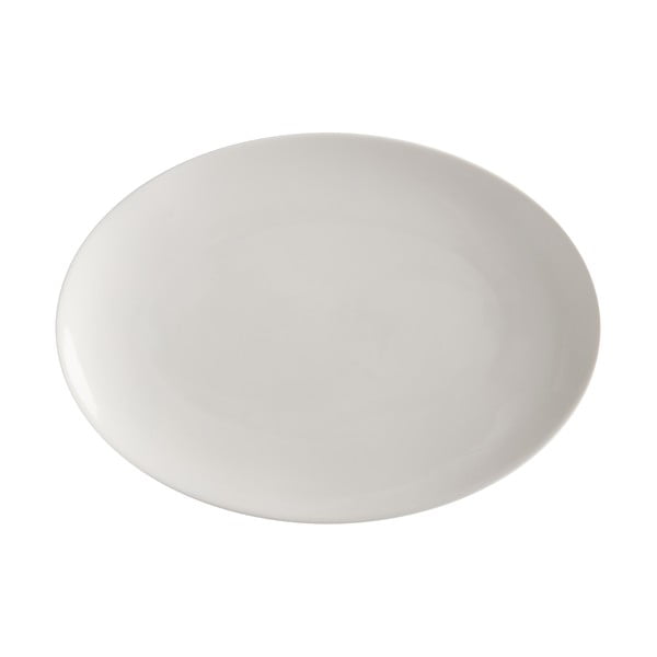 Biały porcelanowy talerz Maxwell & Williams Basic, 30x22 cm
