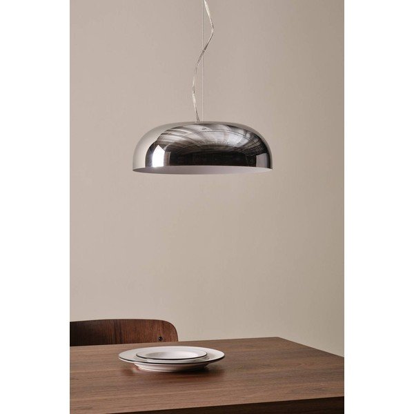 Stalowa lampa wisząca w kolorze srebra z połyskiem ø 35 cm Ragge – Jotex-image-2