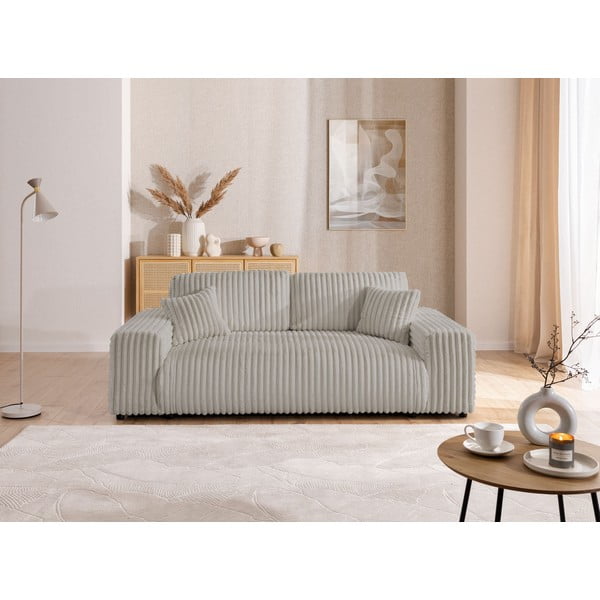 Jasnoszara sztruksowa sofa 213 cm Justin – Ropez-image-1