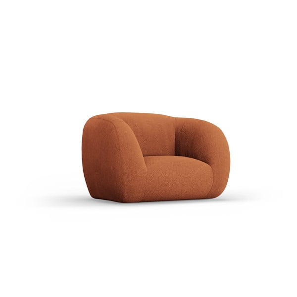 Pomarańczowy fotel z materiału bouclé Essen – Cosmopolitan Design