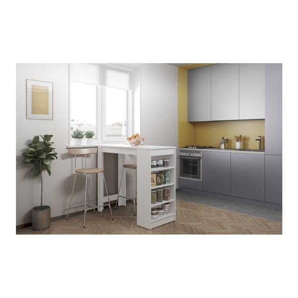 Biały stół barowy z białym blatem TemaHome Aravis-image-4