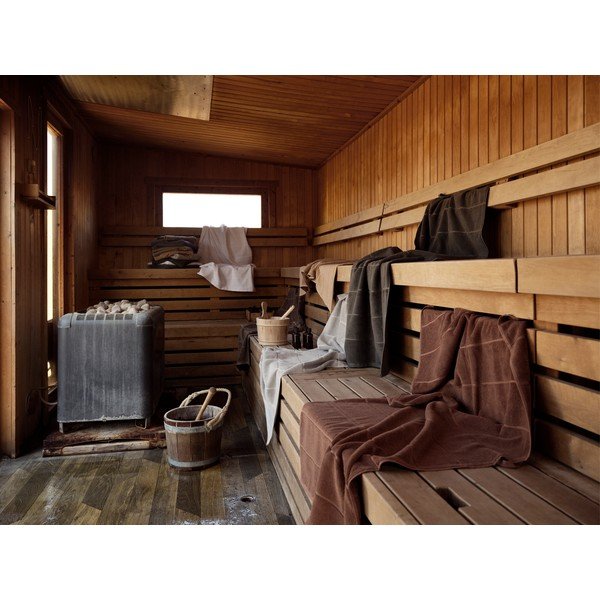 Jasnobrązowy bawełniany ręcznik frotte 50x100 cm Sauna – Zone-image-1