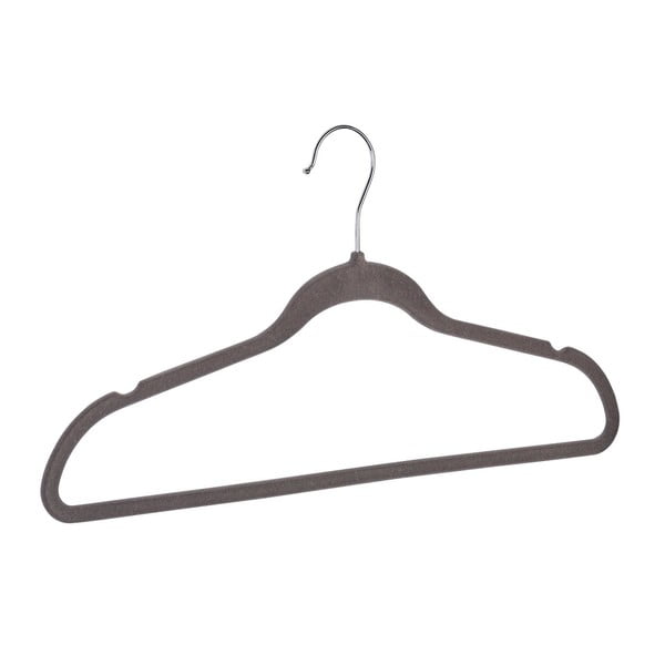 Komplet 5 szarych plastikowych wieszaków na ubrania Wenko Flocking-image-2
