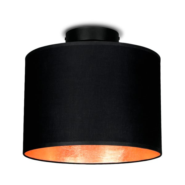Czarna lampa sufitowa z elementami w kolorze miedzi Sotto Luce MIKA, ⌀ 25 cm