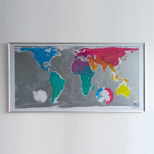Mapa świata w przezroczystym etui Huge The Future Mapping Company Future Map, 196x100 cm