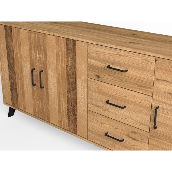Niska komoda w dekorze dębu 181x81 cm Nordic – Marckeric-image-4