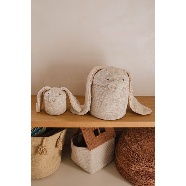 Kremowy tekstylny dziecięcy kosz na zabawki ø 15x15 cm Mini Rita the Rabbit – Lorena Canals-image-1