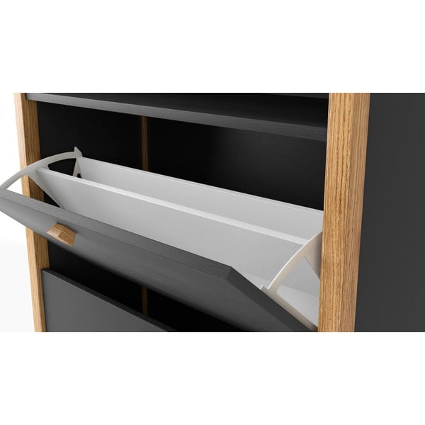 Ciemnoszara szafka na buty z 2 szufladami Woodman Bode-image-4