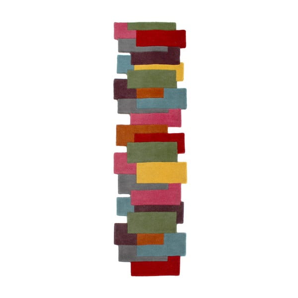 Kolorowy wełniany chodnik Flair Rugs Collage, 60x230 cm