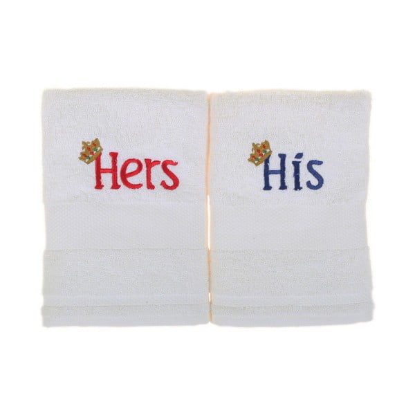 Zestaw 2 ręczników Mr. and Mrs., 50x100 cm