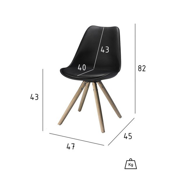 Zestaw 2 czarnych krzeseł Furnhouse Mille-image-1