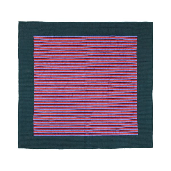 Zielono-fioletowa bawełniana narzuta na łóżko dwuosobowe 260x260 cm Twist – Hübsch