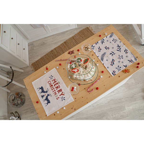 Świąteczne materiałowe maty stołowe zestaw 2 szt. 45x35 cm Merry Blue Christmas – Butter Kings-image-1