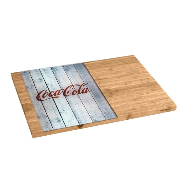 Bambusowa deska do krojenia ze szklanym detalem Wenko Coca-Cola World