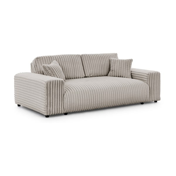 Jasnoszara sztruksowa sofa 213 cm Justin – Ropez