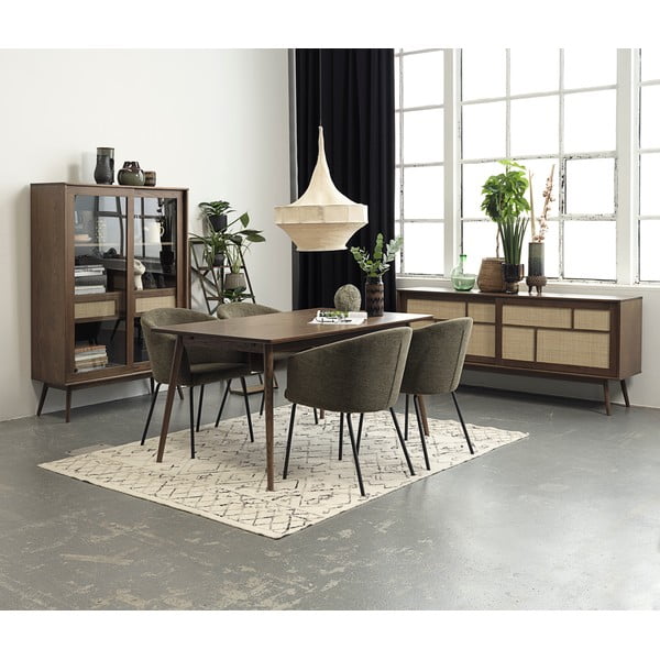 Tapicerowany fotel jadalniany z podłokietnikami w kolorze khaki Easton – Unique Furniture-image-1