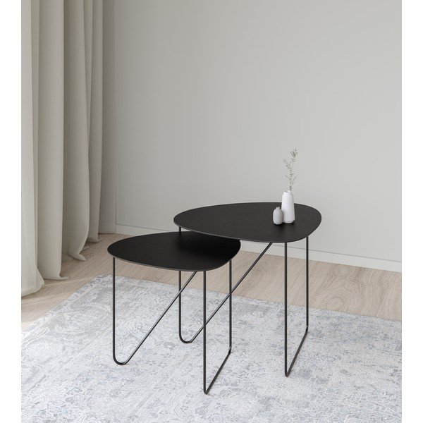 Czarny metalowy stolik 44x50 cm Curve L Bull – LIND DNA-image-2