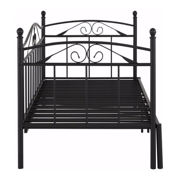 Czarne łóżko rozkładane Støraa Bibi, 90x200 cm-image-2