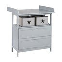 Szara komoda dziecięca z przewijakiem 87x100x75 cm Hamburg – Roba