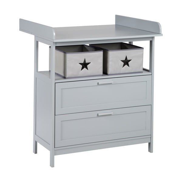 Szara komoda dziecięca z przewijakiem 87x100x75 cm Hamburg – Roba