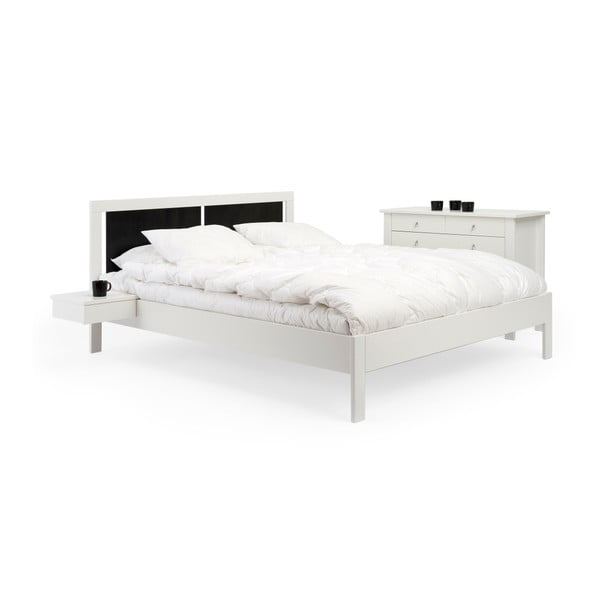 Białe łóżko ręcznie wykonane z litej brzozy Kiteen Koli, 160x200 cm