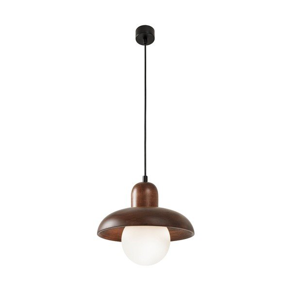 Brązowa lampa wisząca z drewnianym kloszem ø 25 cm Elsa – Opviq lights