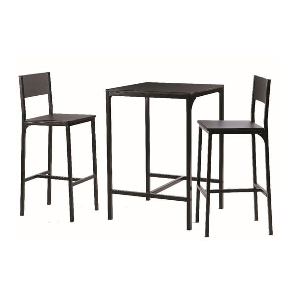 Stolik barowy z krzesłami Black Set