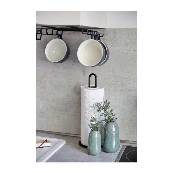 Czarny dwurzędowy wieszak na 8 kubków pod półkę Wenko-image-4