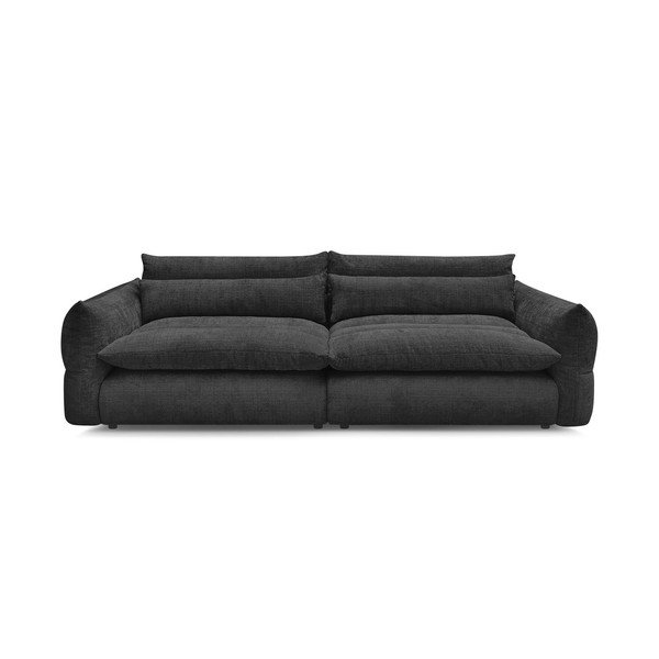 Czarna sofa z tkaniny szenilowej 276 cm Neil – Bobochic Paris