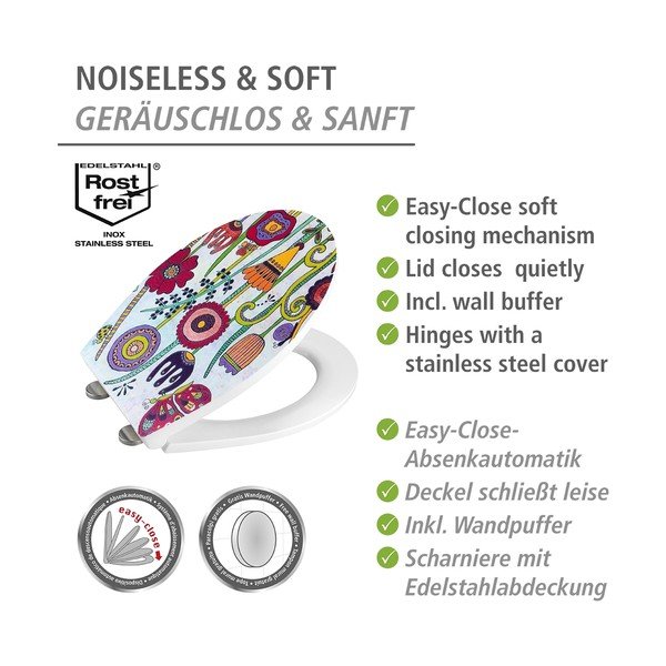 Deska sedesowa wolnoopadająca 37 x 44,5 cm Rollin'Art Full Bloom – Wenko-image-4