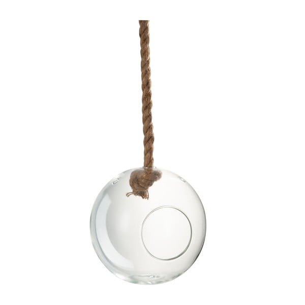Szklana doniczka wisząca J-Line Hang Ball, 22 cm