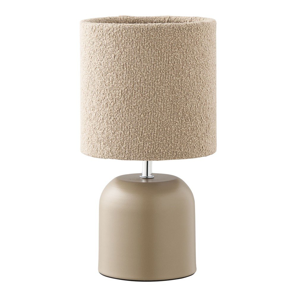 Beżowa metalowa lampa stołowa z tekstylnym kloszem (wysokość 24 cm) Morley – House Nordic