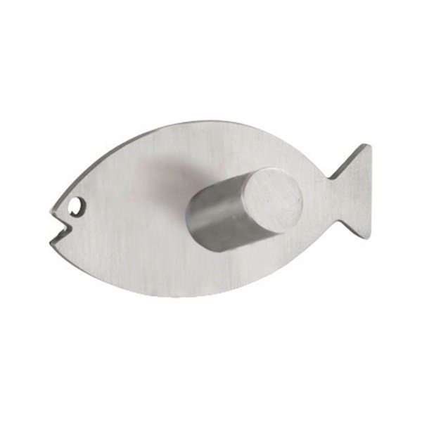 Samoprzylepny haczyk ścienny w srebrnej barwie Wenko Fish-image-1