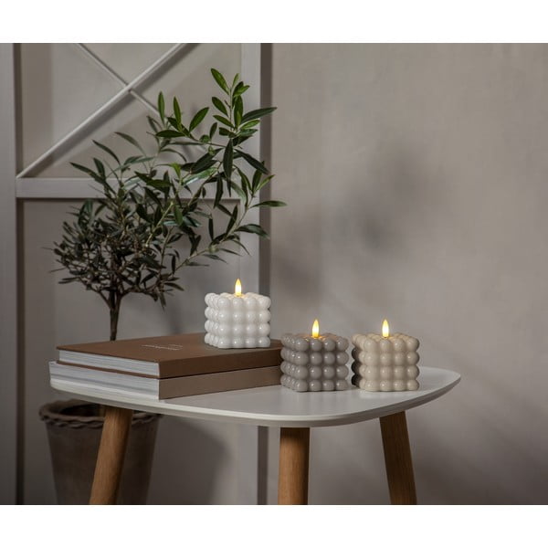 Biała woskowa świeca LED Star Trading Flamme Dot, wys. 9,5 cm-image-4