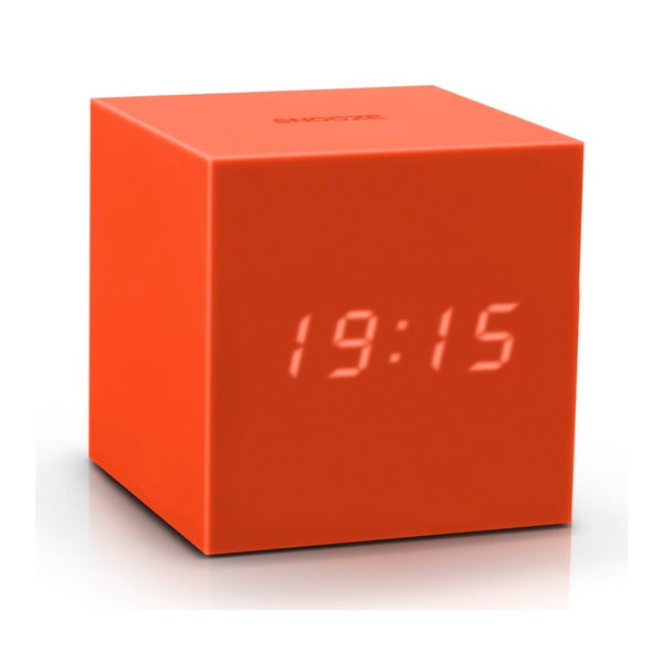 Pomarańczowy budzik LED Gingko Gravitry Cube