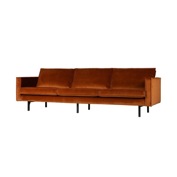 Pomarańczowa aksamitna sofa 277 cm Rodeo – WOOOD-image-2