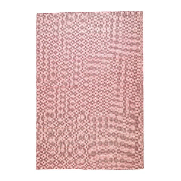 Dywan wełniany Geometry Rhomb Pink & White, 160x230 cm