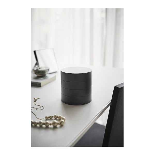 Czarna wielopoziomowa szkatułka na biżuterię YAMAZAKI Tower, ⌀ 10 cm-image-3