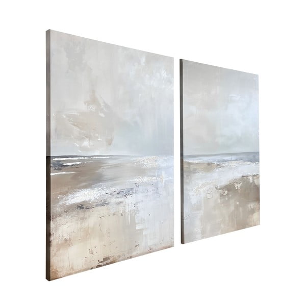 Obrazy z ręcznie malowanymi elementami zestaw 2 szt. 50x70 cm Breeze – Styler-image-4
