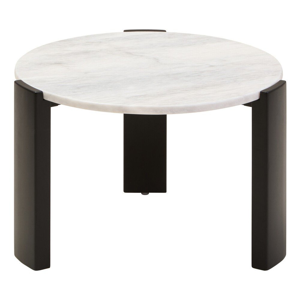 Biały/czarny okrągły stolik z marmurowym blatem ø 60 cm Palermo – Premier Housewares