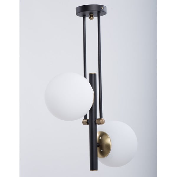 Czarno-biała lampa sufitowa ze szklanym kloszem ø 15 cm Libra – Squid Lighting-image-2