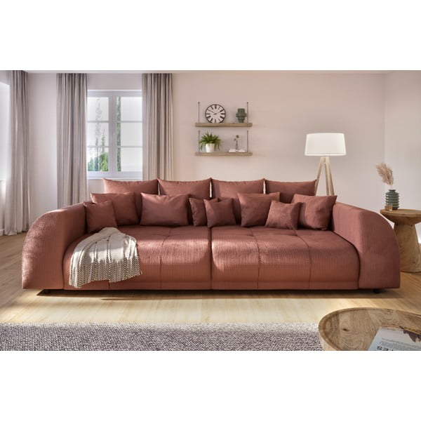 Ceglasta sztruksowa sofa 310 cm Vanessa – Ropez-image-1