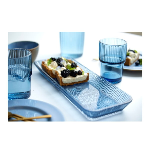 Niebieski szklany półmisek 14x38 cm Kusintha – Bitz-image-1
