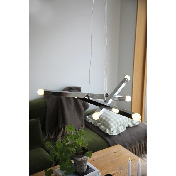 Metalowa lampa wisząca w kolorze srebra Stack – Markslöjd-image-1