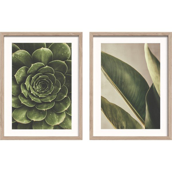 Obrazy zestaw 2 szt. drukowane z ramą w zestawie 30x40 cm Beauty Green – Styler