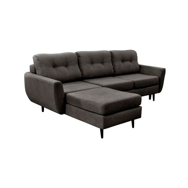 Ciemnoszary narożnik rozkładany lewostronny z czarnymi nogami Mazzini Sofas Hortensia-image-1