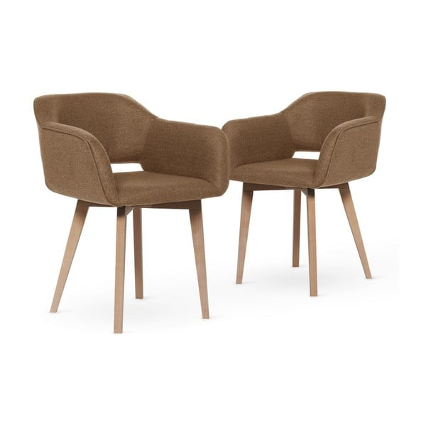 Zestaw 2 brązowych krzeseł z jasnymi nogami My Pop Design Oldenburg